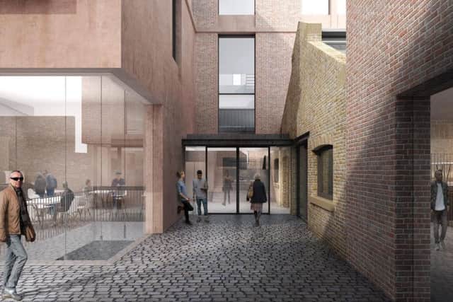 An impression of how the entrance to the proposed offices would look. Image: Contributed