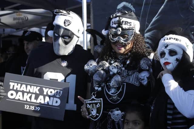 Raiders fans say goodbye to their home stadium. Picture: AP