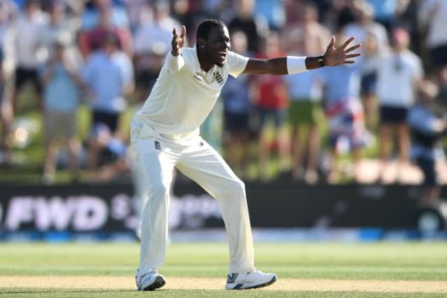 England bowler Jofra Archer endured a tough time in the Test series in New Zealand, claiming just two wickets at a cost of 209 runs. Picture: Gareth Copley/Getty