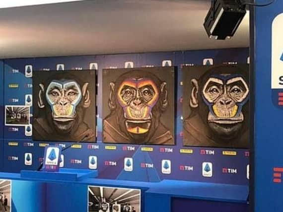The controversial artwork was revealed at a press conference on Monday. Picture: Serie A