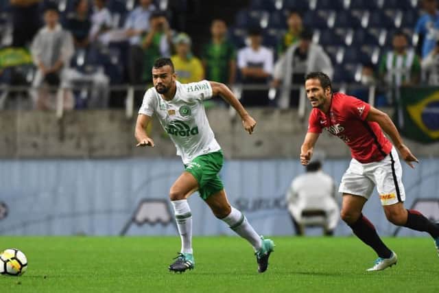 Fabricio Bruno (left) in action for Chapocoense