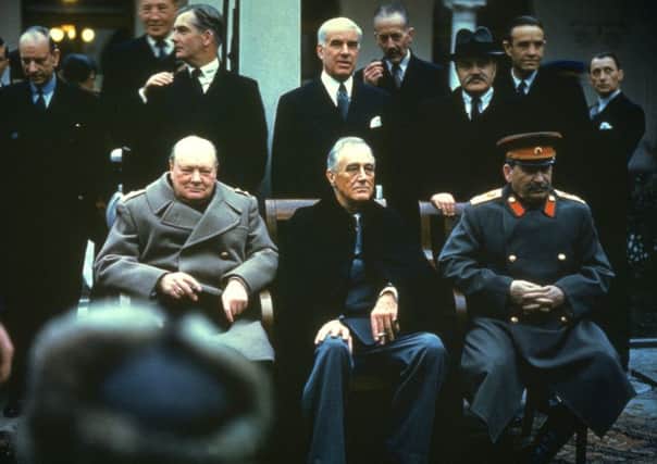 Winston Churchill, Franklin Roosevelt and Joseph Stalin at the Yalta Conference in February 1945. (Picture: Hulton Archive/Getty Images)
