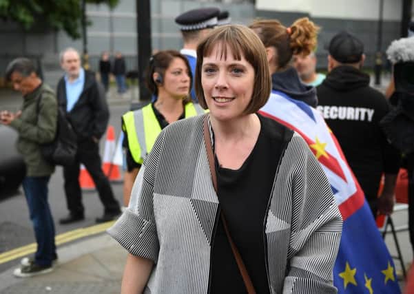 Jess Phillips, Labour MP for Birmingham Yardley, outside Parliament in September as People's Vote activists protest against the government's stance on Brexit (Picture: Chris J Ratcliffe/Getty Images)