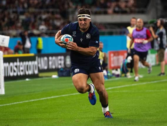 Stuart McInally in action for Scotland in the World Cup