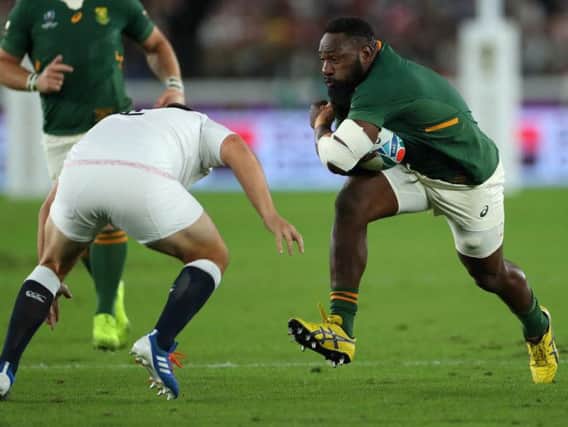 South Africa prop Tendai Mtawarira in action during last month's World Cup win over England. Picture: Getty Images