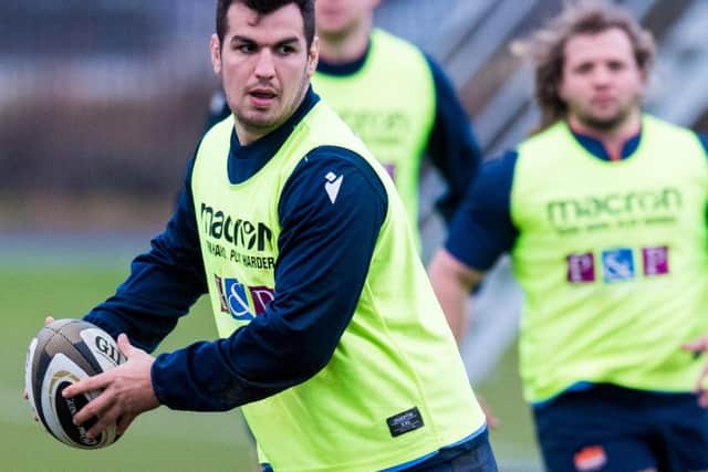 Stuart McInally in training in preparation for the 1872 Cup clash with Glasgow Warriors