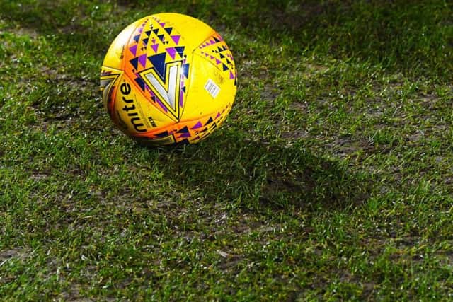 A general view of the Tynecastle pitch ahead of kick-off