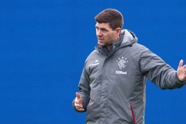 Steven Gerrard takes training ahead of Rangers' trip to face Hibs
