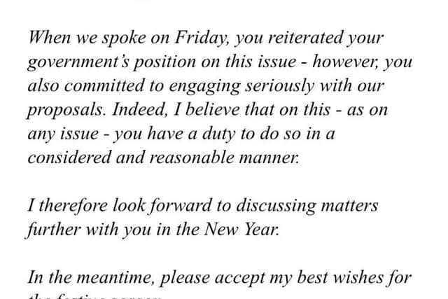 Nicola Sturgeon's letter sent to Boris Johnson requesting a section 30 order