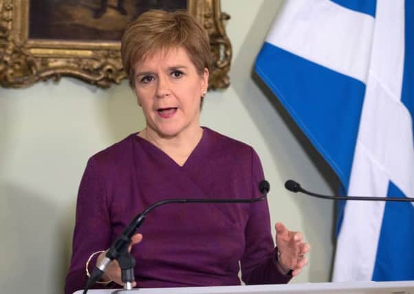 Nicola Sturgeon sets out the case for a second referendum on Scottish independence (Picture: Neil Hanna/WPA Pool/Getty Images)