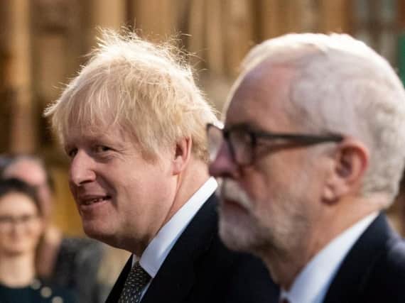 Prime Minister Boris Johnson and Labour leader Jeremy Corbyn take part in the State Opening of parliament