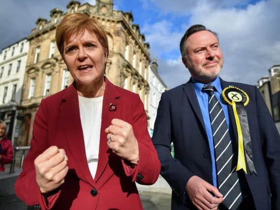 SNP MP Alyn Smith campaigning with First Minister Nicola Sturgeon
