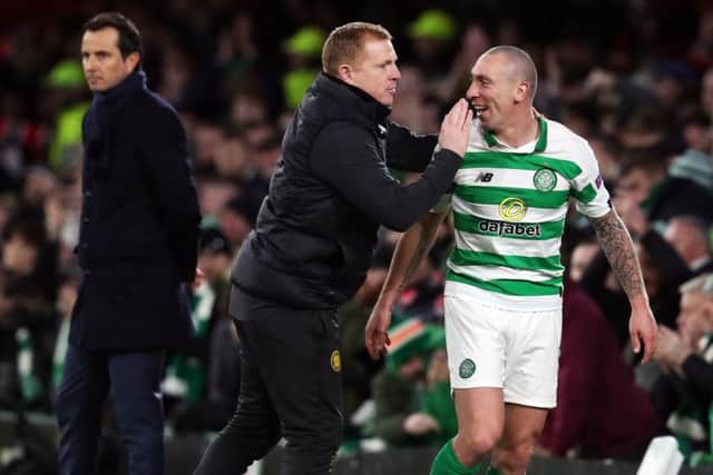 Neil Lennon says Scott Brown has been outstanding all season and has rarely seen him lose his temper. Picture: PA.