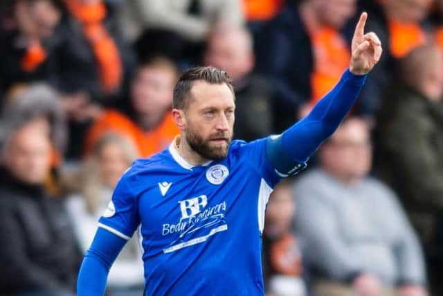 Stephen Dobbie celebrates a goal earlier this season.