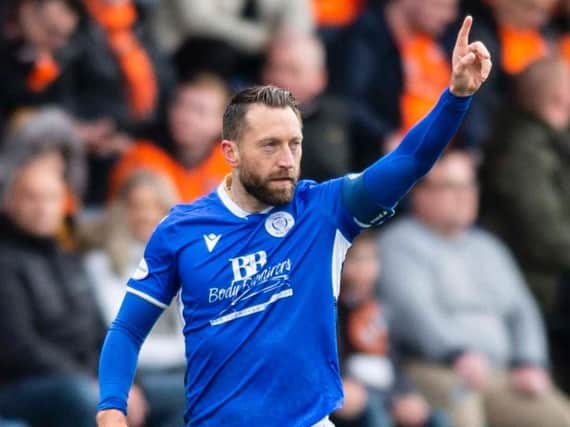Stephen Dobbie celebrates a goal earlier this season.