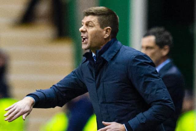 Steven Gerrard at Easter Road on Friday.