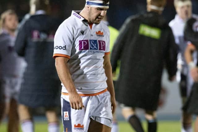Stuart McInally at full-time of the Guinness Pro14 match between Glasgow and Edinburgh at Scotstoun. Picture: Ross Parker/SNS