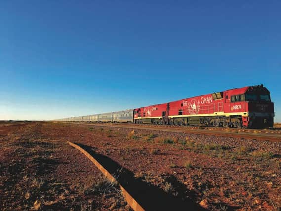 The Ghan train travels from Adelaide to Darwin, through Australia's Outback