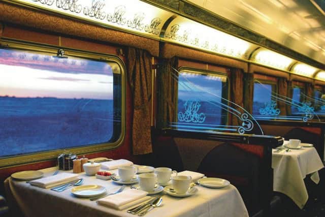 The vintage dining car on The Ghan train