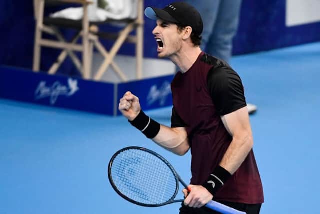 Andy Murray fights back against Stanislas Wawrinka to win the European Open in Antwerp in Ocotber. Picture by John Thys /AFP via Getty Images.