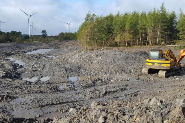 Work under way to create the new coarse fishing pond at Drumtassie near Armadale, West Lothian. Picture by Nigel Duncan Media