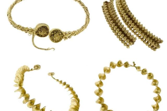 The beautiful Iron Age torcs that were found near Blair Drummond Safari Park by a first-time metal detectorist. PIC: NMS.