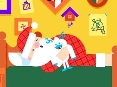 Santa's inability to wake up puts Christmas in jeopardy in Google's animation (Photo: Google)