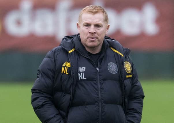 Celtic manager Neil Lennon supervises training ahead of the St Mirren game. Picture: Craig Foy/SNS