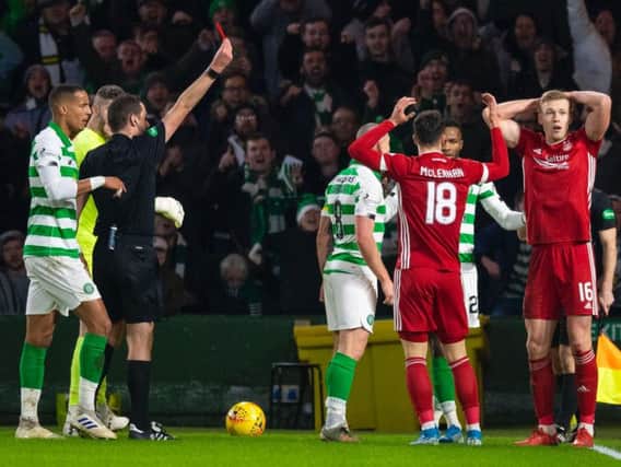 Sam Cosgrove was sent off against Celtic but appealed the red card. Picture: SNS