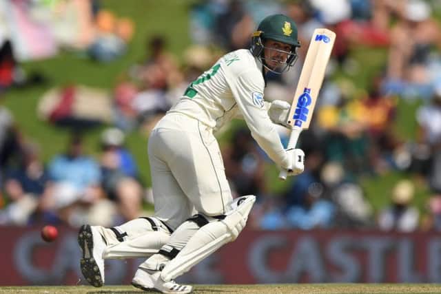 South Africa batsman Quinton de Kock fell five runs short of a century on day one of the first Test. Picture: Stu Forster/Getty