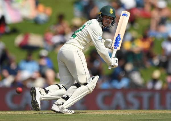 South Africa batsman Quinton de Kock fell five runs short of a century on day one of the first Test. Picture: Stu Forster/Getty