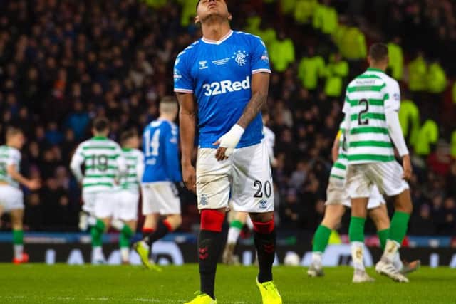 A frustrated Alfredo Morelos after missing a penalty in the Betfred Cup final. Picture: SNS