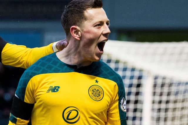 Callum McGregor, celebrating his goal against St Mirren on Boxing Day, has become a great leader says Celtic manager Neil Lennon. Picture: SNS.