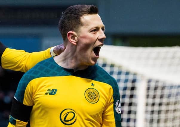 Callum McGregor, celebrating his goal against St Mirren on Boxing Day, has become a great leader says Celtic manager Neil Lennon. Picture: SNS.