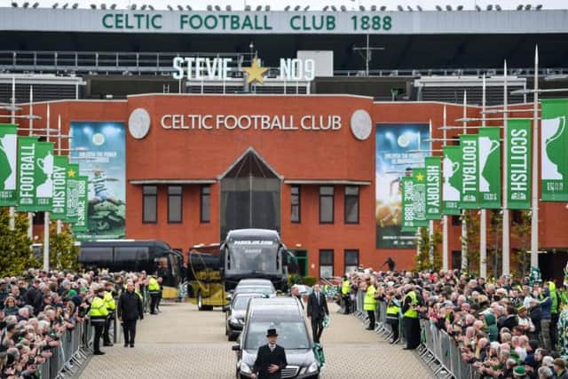 A huge crowd turned out to bid farewell to Celtic legend Stevie Chalmers. Picture: Jeff J Mitchell (Getty Images)