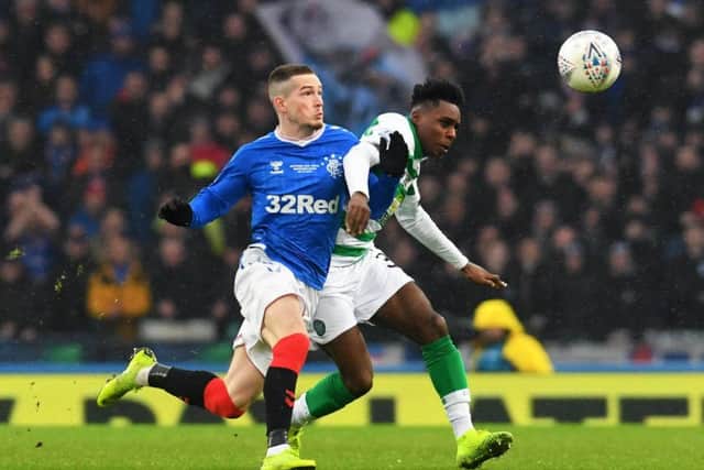 Rangers' Ryan Kent and Celtic's Jeremie Frimpong will renew rivalries at Celtic Park after their Betfred Cup final joust. Picture: Craig Foy / SNS