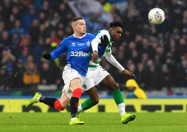Rangers' Ryan Kent and Celtic's Jeremie Frimpong will renew rivalries at Celtic Park after their Betfred Cup final joust. Picture: Craig Foy / SNS