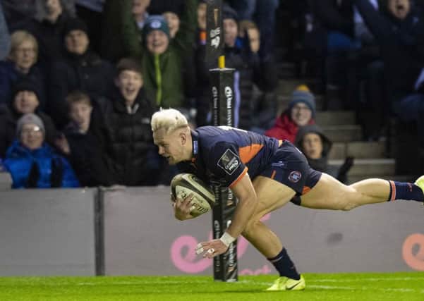 Darcy Graham scores a try for Edinburgh. Picture: Ross Parker / SNS Group / SRU