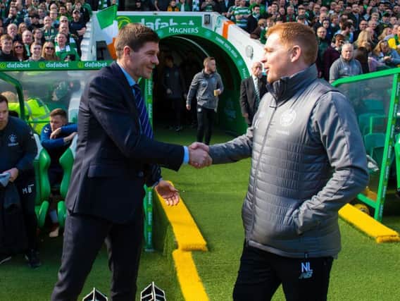 Steven Gerrard and Neil Lennon go head to head at Celtic Park this afternoon