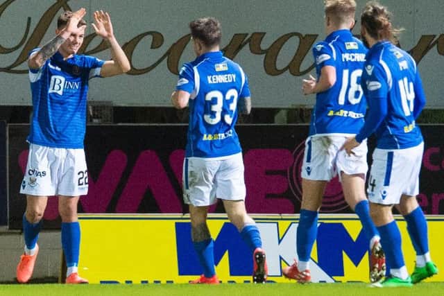 Callum Hendry (left) celebrates his equaliser