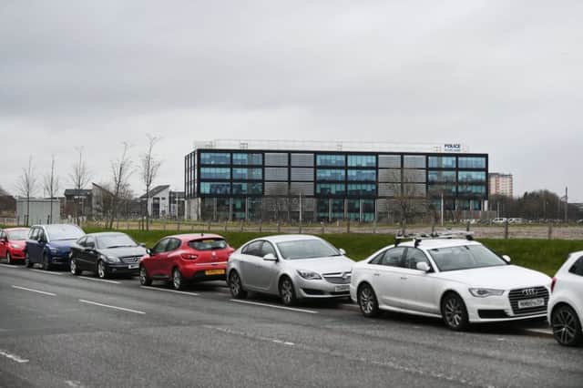 Shortage of space near the Dalmarnock offices has already led to police staff cars being parked on cycle lanes in Shawfield Road. Picture: John Devlin