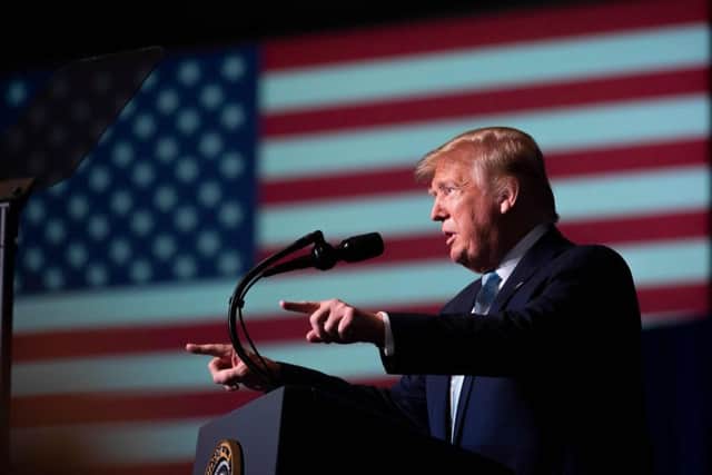 Donald Trump may be playing the global hard man with the 2020 US presidential election in mind (Picture: Jim Watson/AFP via Getty Images)