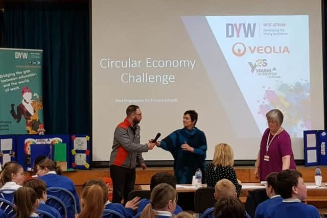 Veolia and Young Enterprise Scotland, delivering circular economy learning to pupils  in West Lothian