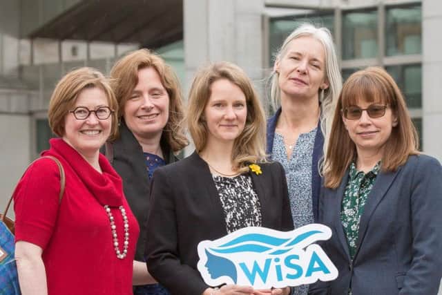 WiSA co-chair Charlotte Maddocks (centre) and Scottish Aquaculture Innovation Centre CEO Heather Jones (far left). Picture: Nick Mailer