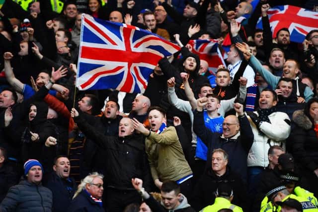 A general view of Rangers fans at Celtic Park during Sunday's Old Firm clash