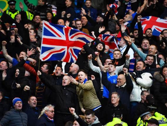 A general view of Rangers fans at Celtic Park during Sunday's Old Firm clash