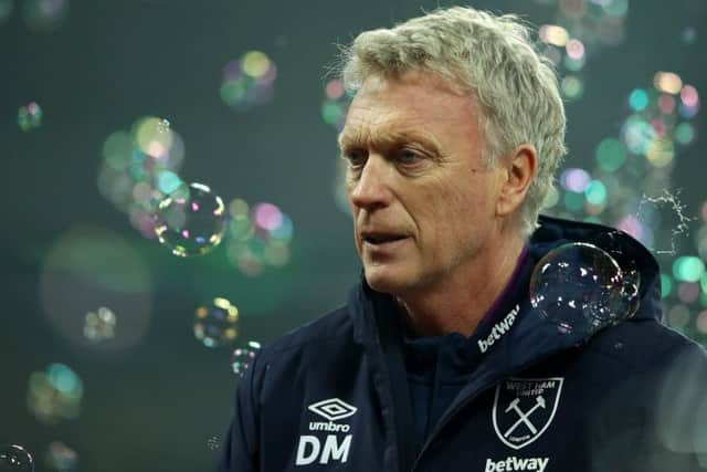 Bubbly time for David Moyes as West Ham stopped the rot with a resounding win in the Scots first game since returning to the club. Picture: Getty