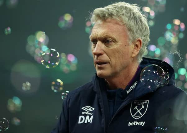 Bubbly time for David Moyes as West Ham stopped the rot with a resounding win in the Scots first game since returning to the club. Picture: Getty