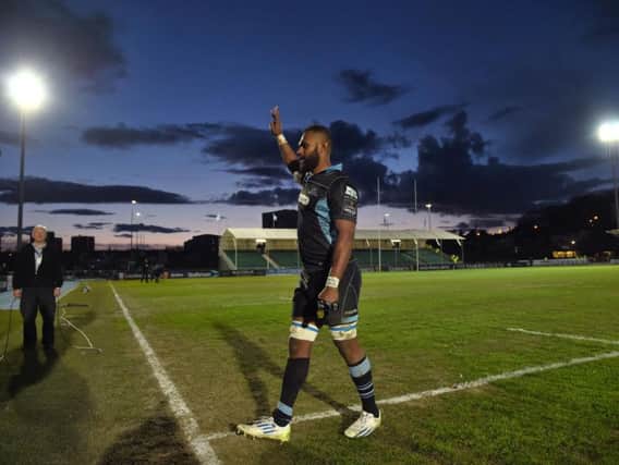Leone Nakarawa salutes the Glasgow Warriors fans during his previous spell at Scotstoun