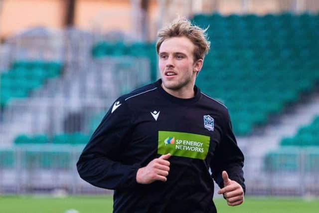 Jonny Gray takes part in a Glasgow Warriors training session at Scotstoun